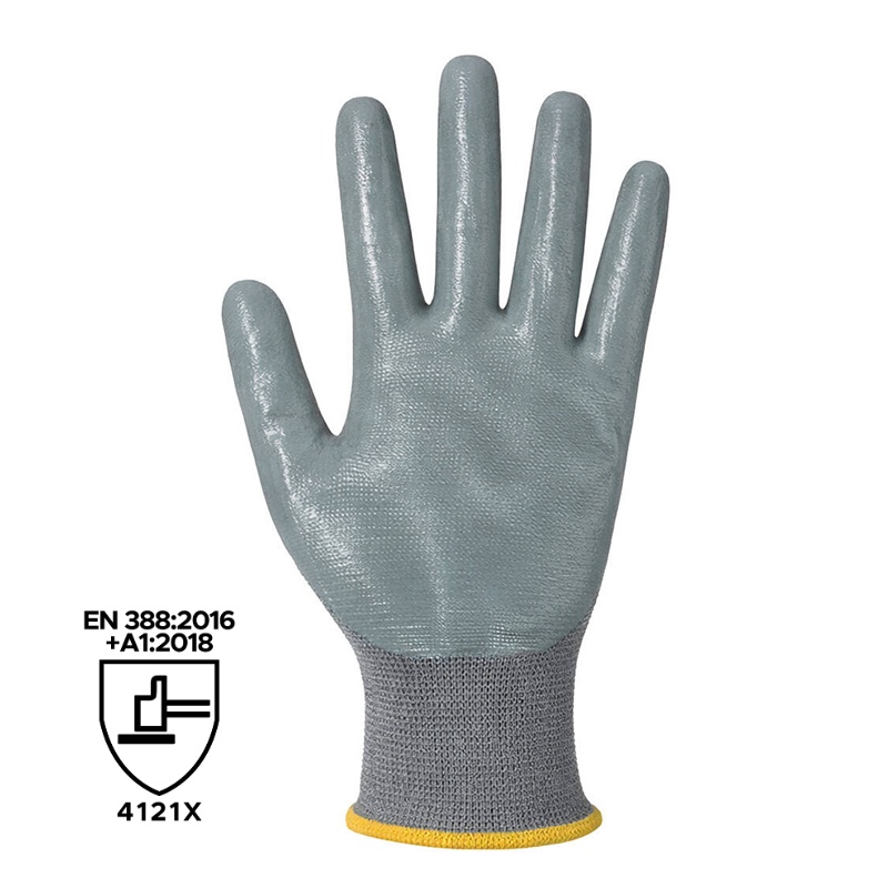 GUANTO SPALMATO NITRILE GRIGIO  CERT. EN388 4121
